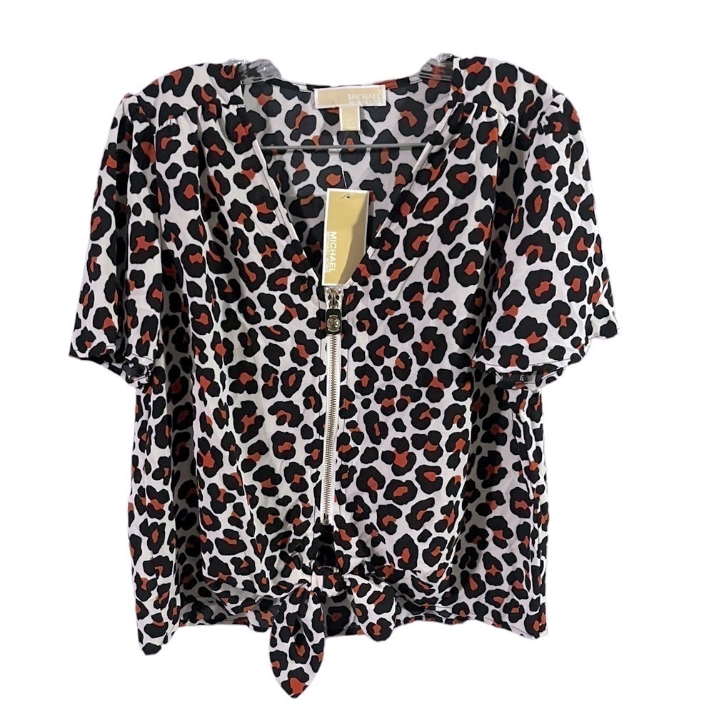NWT Michael Kors Women's Cute Blouse Tops, Burnt Orange, Medium